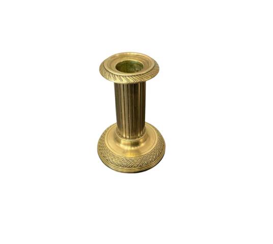 Small old bronze candle holder from the 19th century in Louis XVI style