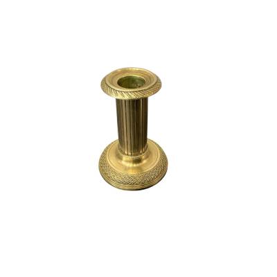 Petit bougeoir ancien en bronze d'époque 19 ème de style Louis XVI