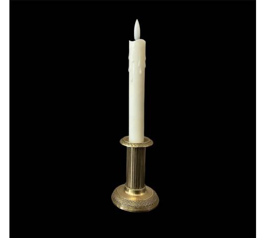 Petit bougeoir ancien en bronze d'époque 19 ème de style Louis XVI