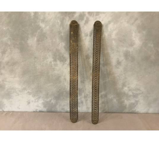 2 plaques de propretés en laiton poli d'époque fin 19 ème