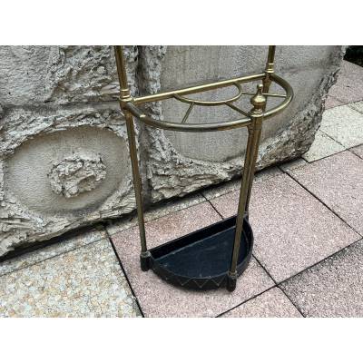 Porte manteaux porte en laiton et bois modèle vers 1920