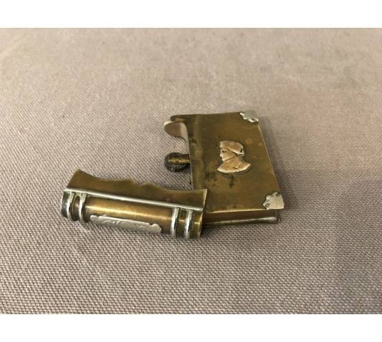 Small antique bronze and brass lighter circa 1900 Napoleon