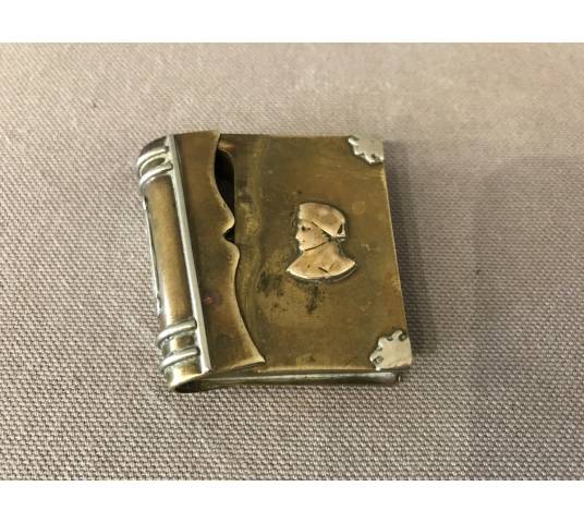 Small antique bronze and brass lighter circa 1900 Napoleon