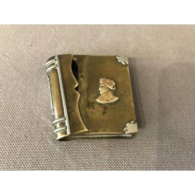 Small antique bronze and brass lighter circa 1900 Napoleon