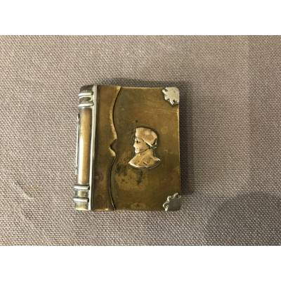 Small antique bronze and brass lighter circa 1900 Napoleon