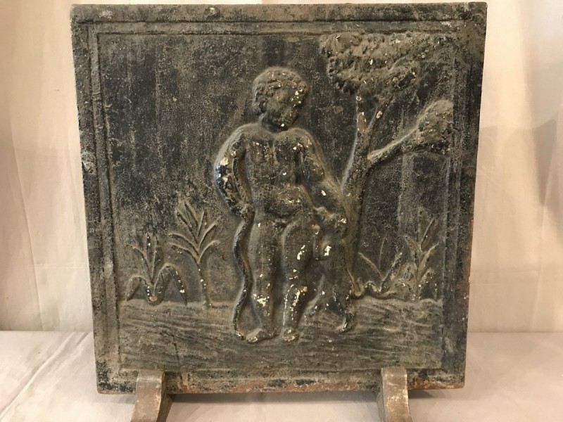 Plaque de cheminée ancienne en fonte d'époque 18èm-siècle