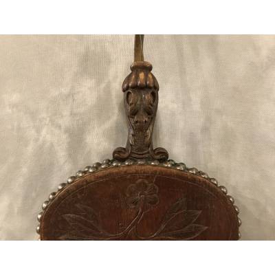 Beautiful large carved oak fireplace bellows from the 19th century