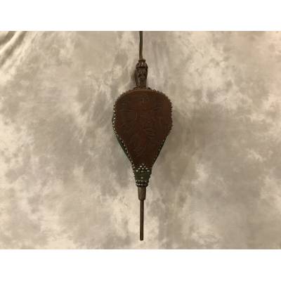 Beautiful large carved oak fireplace bellows from the 19th century