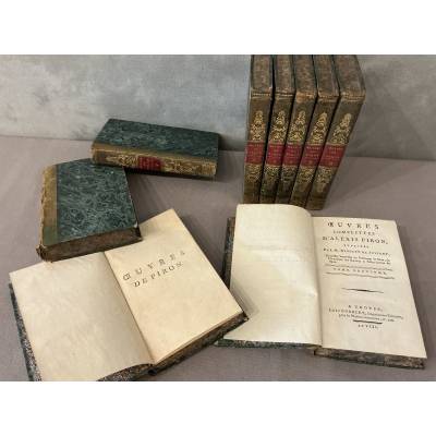 Série de 9 livres anciens 18 ème oeuvres de Piron
