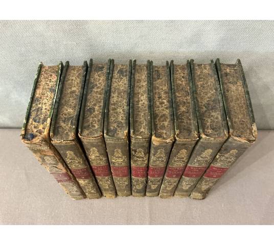 Série de 9 livres anciens 18 ème oeuvres de Piron