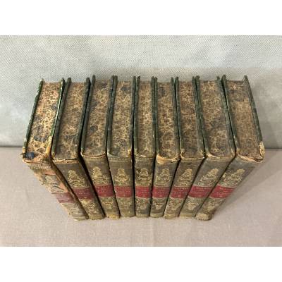 Série de 9 livres anciens 18 ème oeuvres de Piron