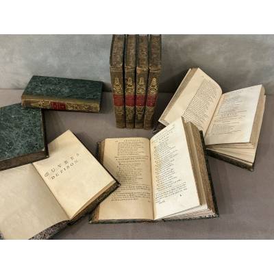 Série de 9 livres anciens 18 ème oeuvres de Piron