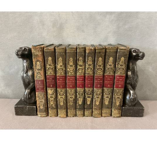 Série de 9 livres anciens 18 ème oeuvres de Piron