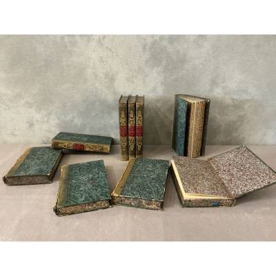 Série de 9 livres anciens 18 ème oeuvres de Piron