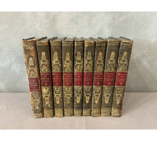 Série de 9 livres anciens 18 ème oeuvres de Piron