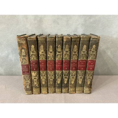 Série de 9 livres anciens 18 ème oeuvres de Piron
