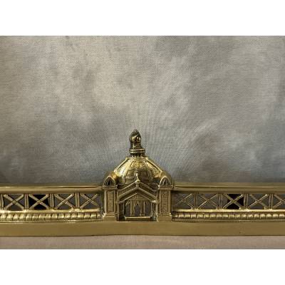 Fireplace bar, bronze fireplace bar Eiffel Tower decor circa 1900