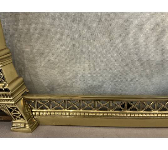 Fireplace bar, bronze fireplace bar Eiffel Tower decor circa 1900