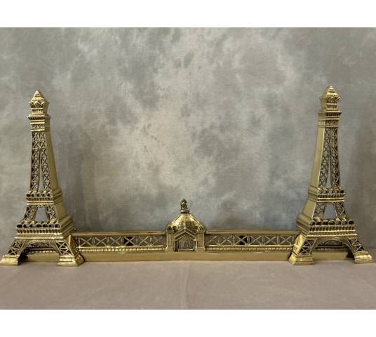 Fireplace bar, bronze fireplace bar Eiffel Tower decor circa 1900