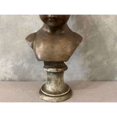 19th-century terracotta and marble bust