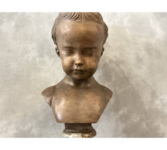19th-century terracotta and marble bust