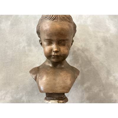 19th-century terracotta and marble bust