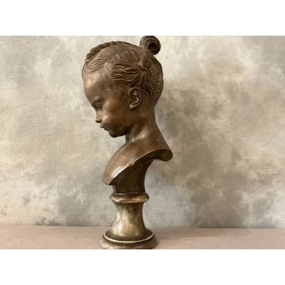 19th-century terracotta and marble bust