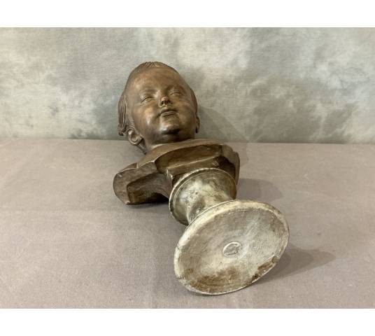 19th-century terracotta and marble bust