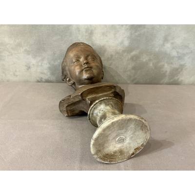 19th-century terracotta and marble bust