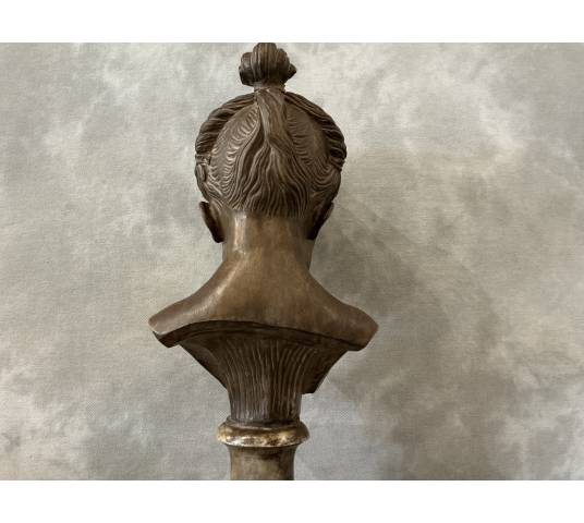 19th-century terracotta and marble bust