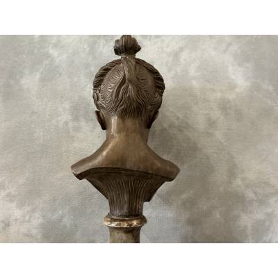 19th-century terracotta and marble bust