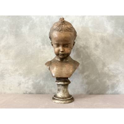 19th-century terracotta and marble bust