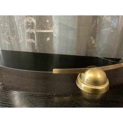 Smoked and curved glass fire screen from the 1970s