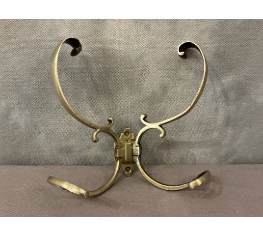 19th century double brass coat rack