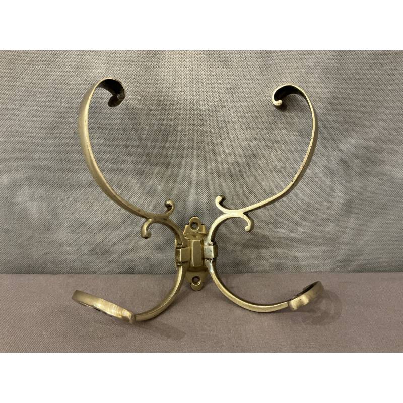 19th century double brass coat rack