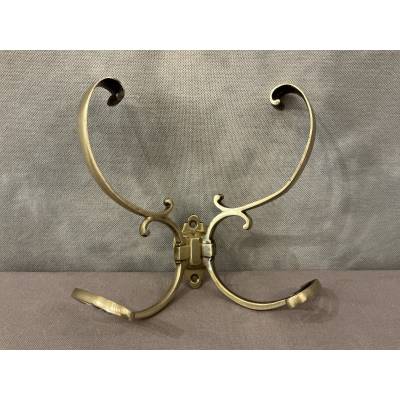 19th century double brass coat rack