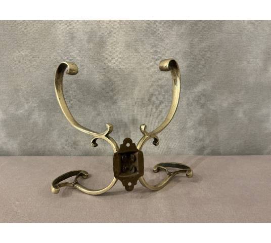 19th century double brass coat rack