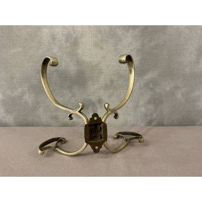 19th century double brass coat rack
