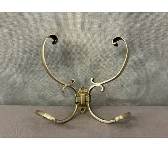 19th century double brass coat rack