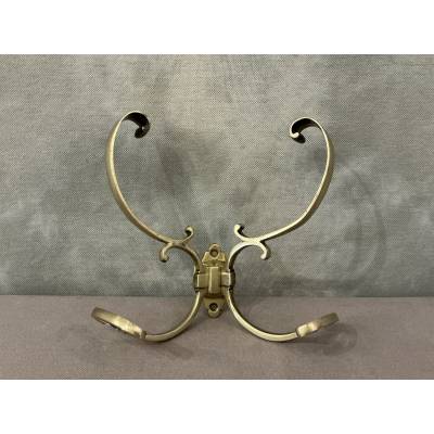 19th century double brass coat rack