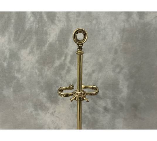 Serviteur de cheminée en laiton et fonte d'époque 19 ème