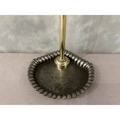 Serviteur de cheminée en laiton et fonte d'époque 19 ème