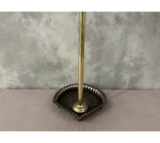 Serviteur de cheminée en laiton et fonte d'époque 19 ème