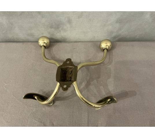 Patère, porte manteaux en laiton d'époque 19 ème