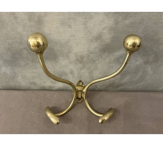 Patère, porte manteaux en laiton d'époque 19 ème