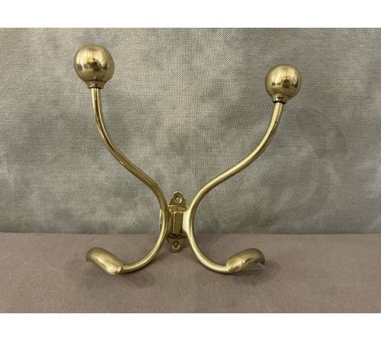 Patère, porte manteaux en laiton d'époque 19 ème