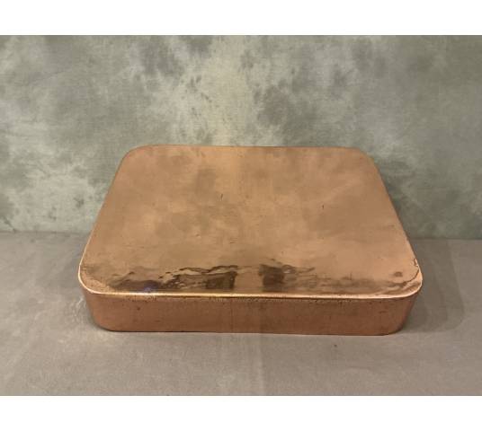 Grand plat à rôtir en cuivre d'époque 19 ème