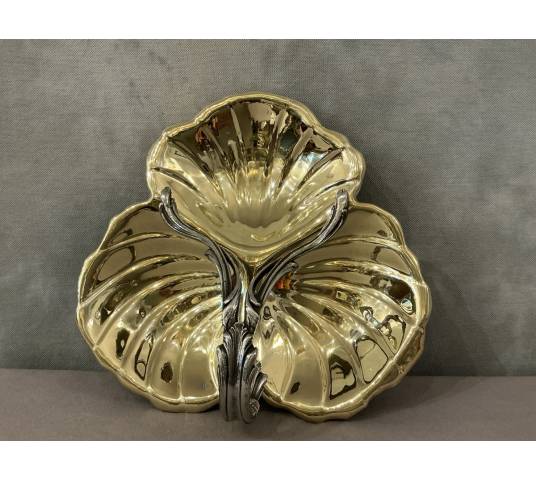 Beautiful late 19th-century brass and silver-plated fruit basket