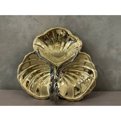 Beautiful late 19th-century brass and silver-plated fruit basket