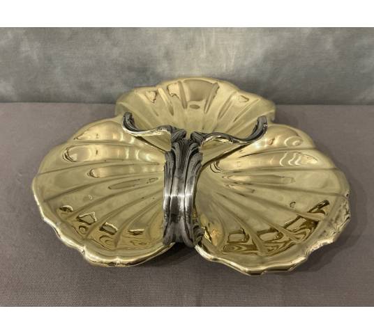 Beautiful late 19th-century brass and silver-plated fruit basket